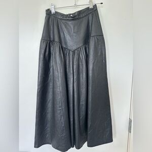 XS Genuine Leather Mid Length Skirt